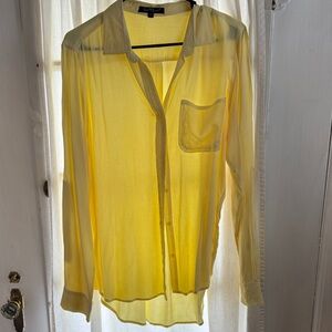 Yellow Button-Up Blouse